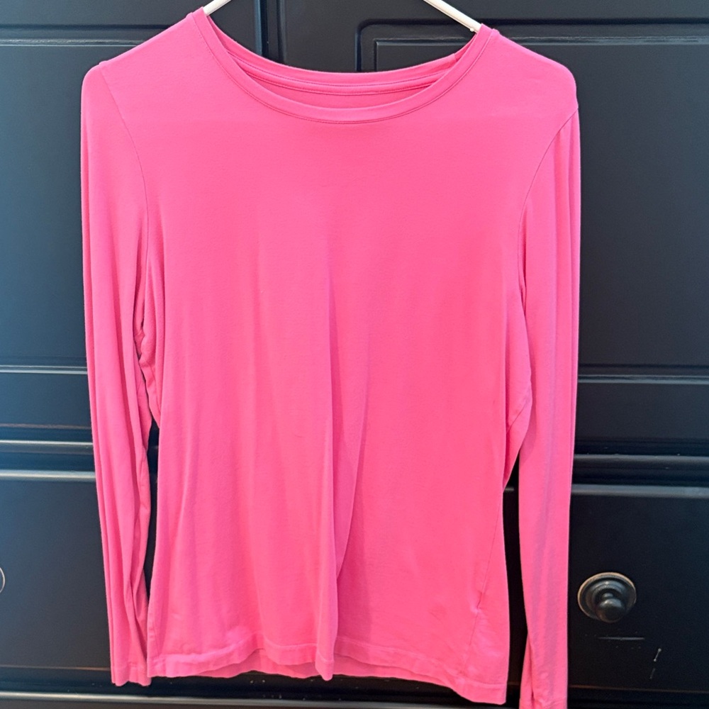 Lands' End Bright Pink Long Sleeve Tee